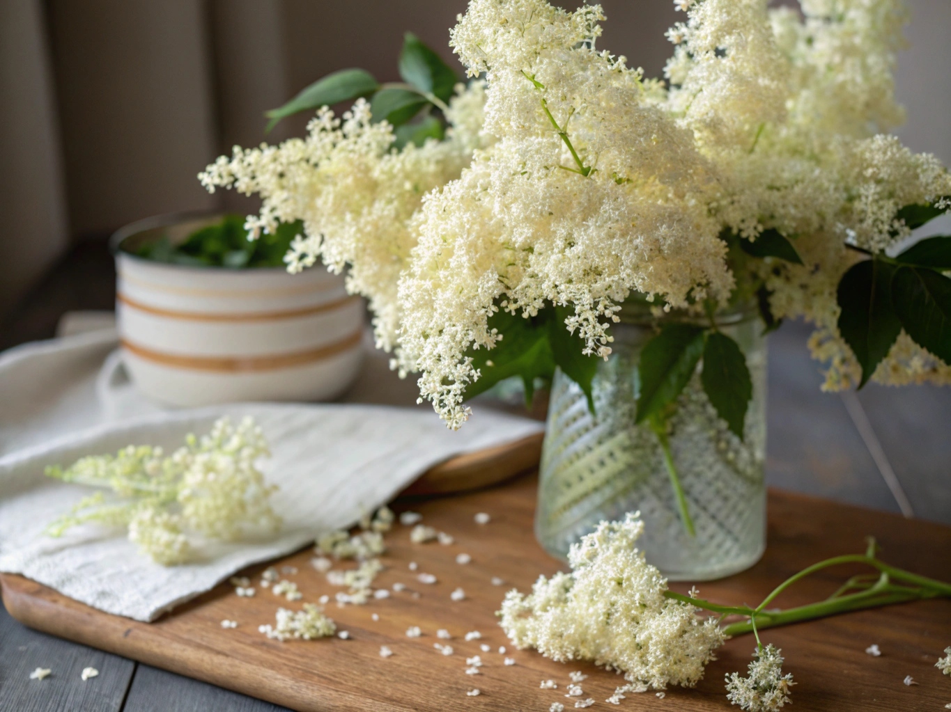 Hyldeblomst i fuld blomst